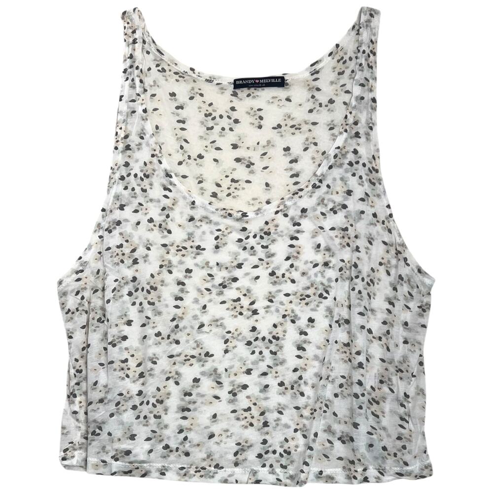 Brandy Melville Speckled Tank Top Made In Italy Sheer Cotton Modal - One Size